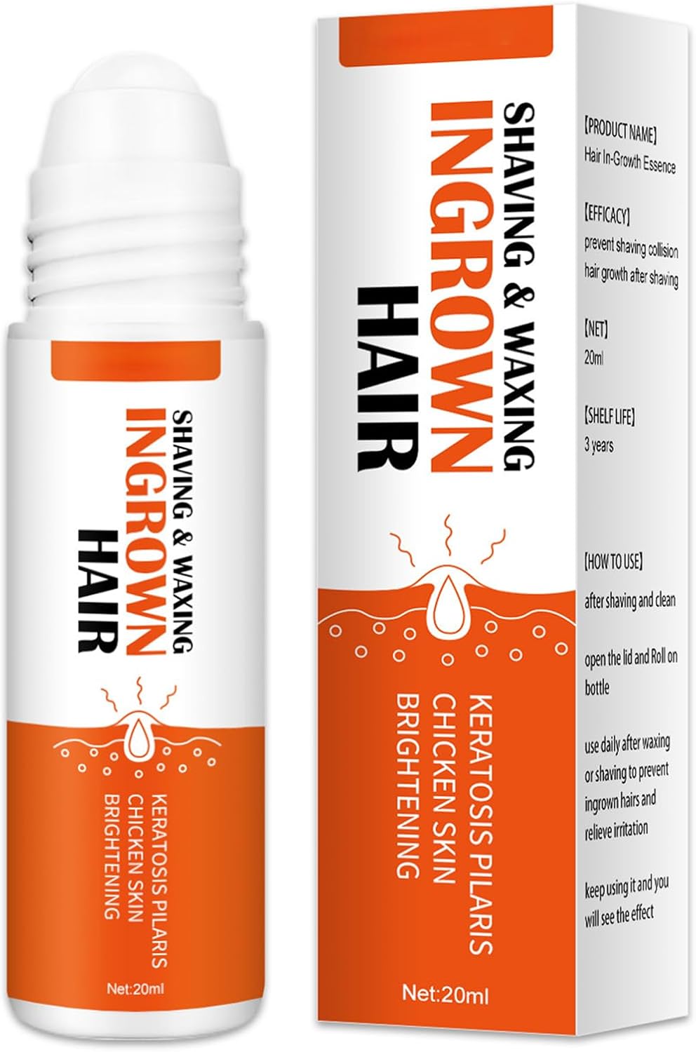 Fashion Base ingrown hair treatment – Razor Bump and Ingrown Hairs Serum – Soothing Ingrow Solution – Ingrown Hair Reduction – After Shave Solution Roll-On for Ingrown Hairs