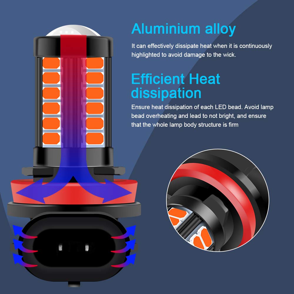 2 Ampoules LED H8B H11B H9B H15 Antibrouillard Phares Voiture 12000K Ice Blue - 80W Puissantes