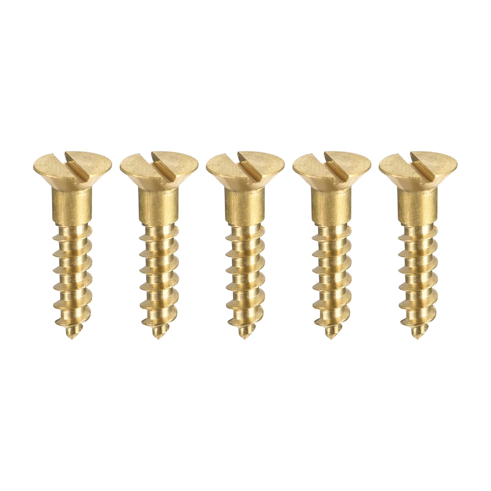 Vis En Laiton Autotaraudeuses Pour Bois - M3 X 16mm - Tête Plate Fendue - Lot De 100 Pièces - Marque Uxcell