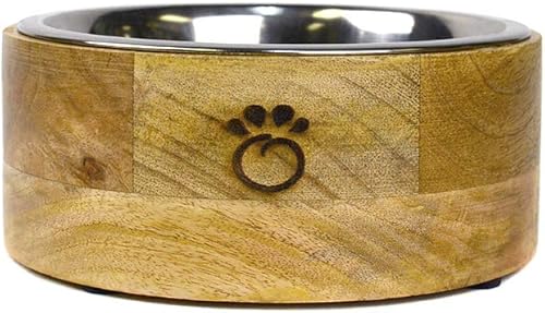 Miniatura 1 de Brave Bark GF Pet - Cuenco de madera de mango para perros, inserto de acero inoxidable extraíble, apto para lavavajillas, cuenco de comida o agua