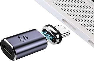 YoungSelly USB C Magnetic Adapter and USB C Connector,Support Thunderbolt 4,USB4.0, PD 100W Quick Charge,40Gb/s Data Transfer,8K Video Output Compatible with MacBook and More USB C Devices.(Straight)
