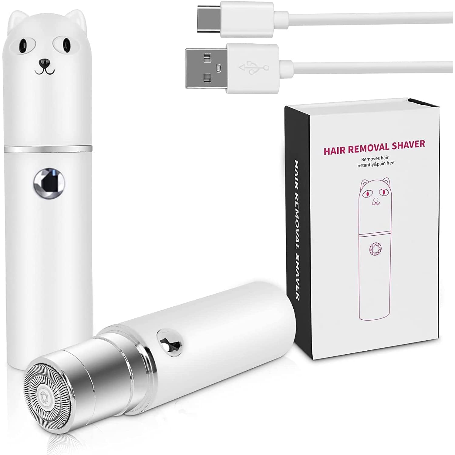 Flawless Hair Remover for Women, Rechargeable Painless Face Shavers for Women, Noise-Free Electric Facial Hair Removal on Full Charge, for Face, Upper Lips, Chin, Arms, Legs