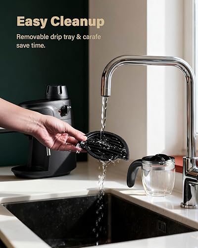 Miniatura 6 de SHARDOR Máquina de café expreso de 3.5 bares, cafetera compacta de 4 tazas con espumador de leche, máquina de capuchino de precalentamiento de 800 W