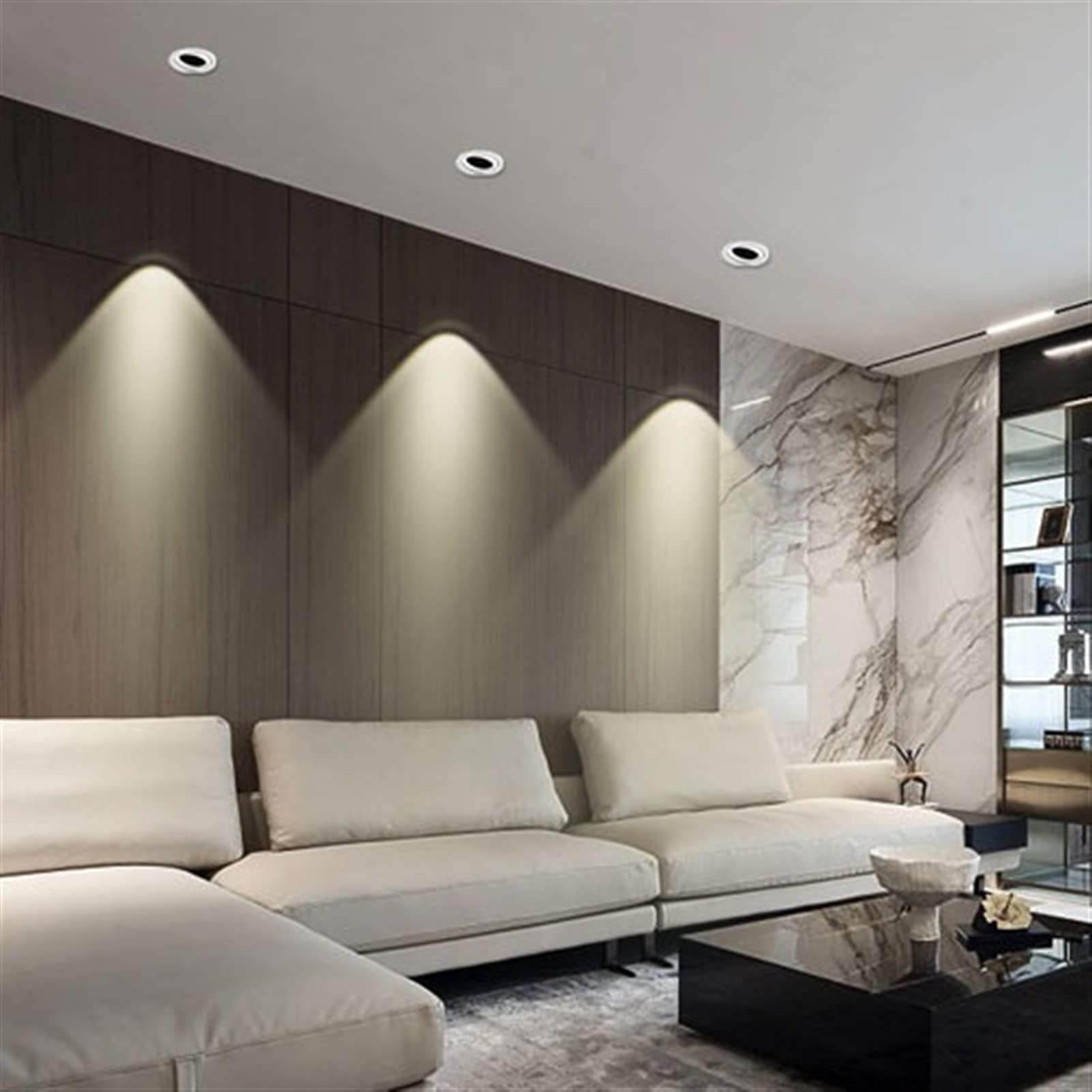 Reflektor sufitowy LED do zabudowy, lampa akcentująca, regulowana aluminiowa podtynkowa lampa sufitowa, nowoczesne reflektory sufitowe do salonu lub przedpokoju