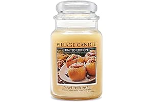 Village Candle Spiced Vanilla Apple Glass Apothecary Jar Candle
