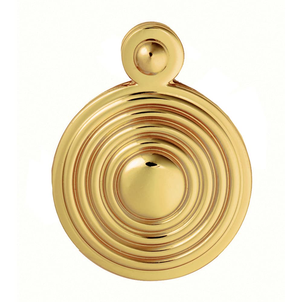 Loops 32Mm Lock Profile Escutcheon Reeded Design Polished Brass Keyhole Cover