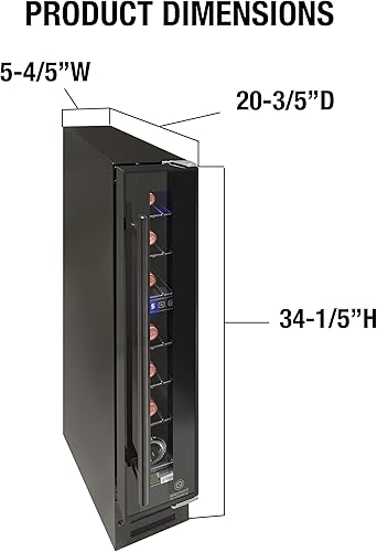 Miniatura 6 de Vinotemp EL-7TS-BLACK - Refrigerador de 7 botellas, bodega independiente o instalación integrada con descongelación automática, pantalla LED y