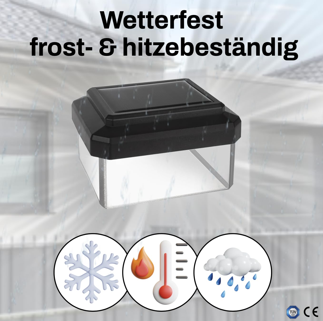 6040 Solar Zaunleuchte LED 6er Packung für Doppelstabmattenzaun