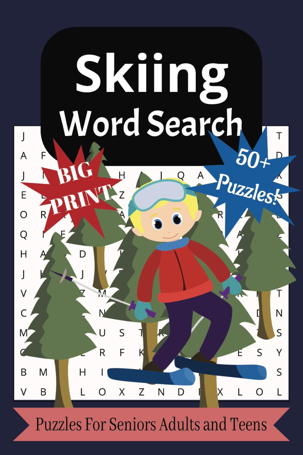 Skiing Word Search Book: Word Find Puzzles For Adults, Seniors, and Kids