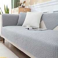 Copridivano In Cotone Antiscivolo Con Retro In Gomma, Modulo Rettangolare 70x70 Cm Grigio, Per Divani Angolari E A L