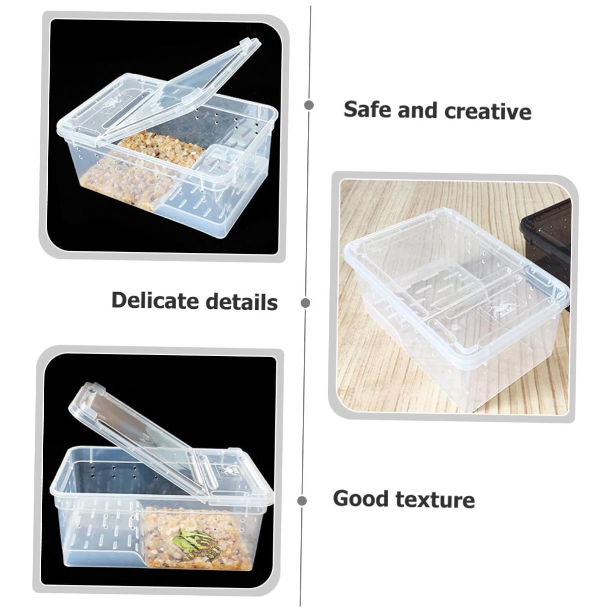Levemolo Vasca Rettili Trasparente Grande con Rampa e Area Nuoto Terrario Tartarughe Multifunzione in Plastica Resistente e Facile da Pulire Habitat Anfibi con Zona Alimentazione e