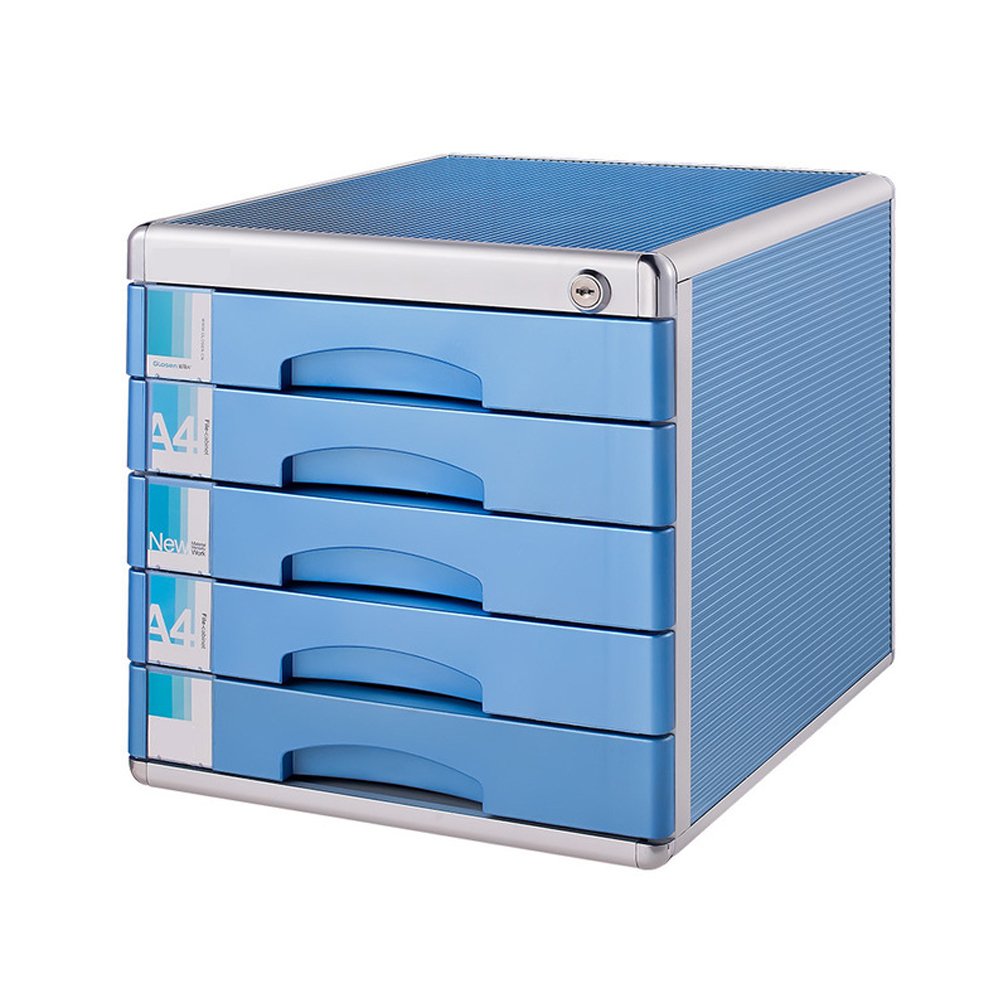 5 Cassettiera da Ufficio con Cassettiera Chiusa Innovativa con Cassettiera Organizer da Tavolo Home Archiviata da Archivio per Documenti, Documenti, File, Penne, con Serratura