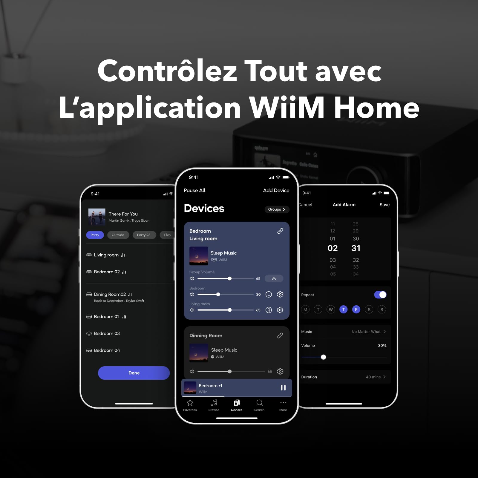 WiiM Amp Ultra avec Voice Remote2 | Amplificateur de Streaming 100W avec DAC ESS ES9039Q2M Dual Amplis TI TPA3255 |Égaliseur RoomFit Intégré&Écran Tactile| Entrées HDMI ARC, Optique, RCA| Gris Spatial