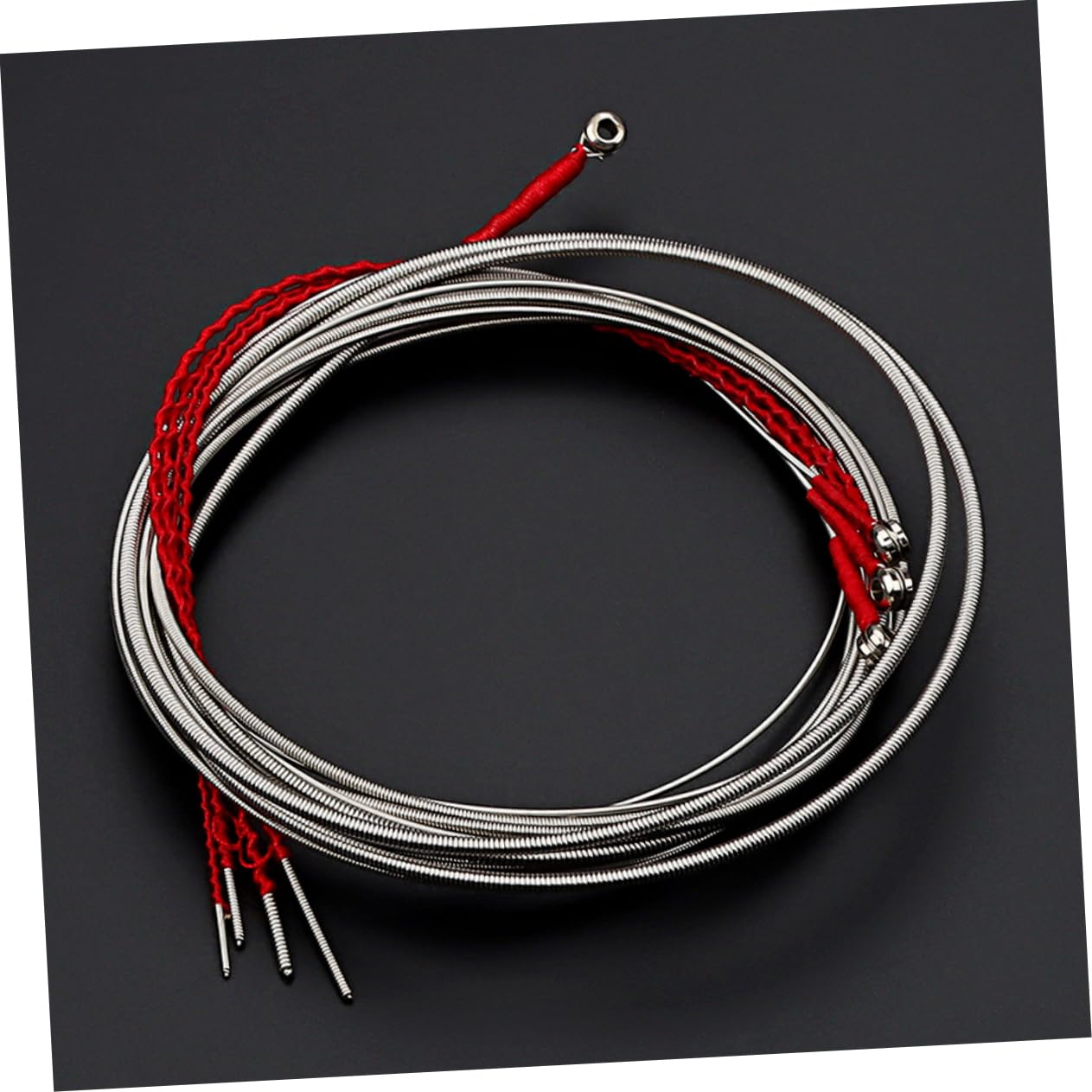 TOPPERFUN Metal Bass Strings Set 4 String Bass Guitar Strings Acoustic Bass Strings Red Balls Ends Bass Accessories Pack