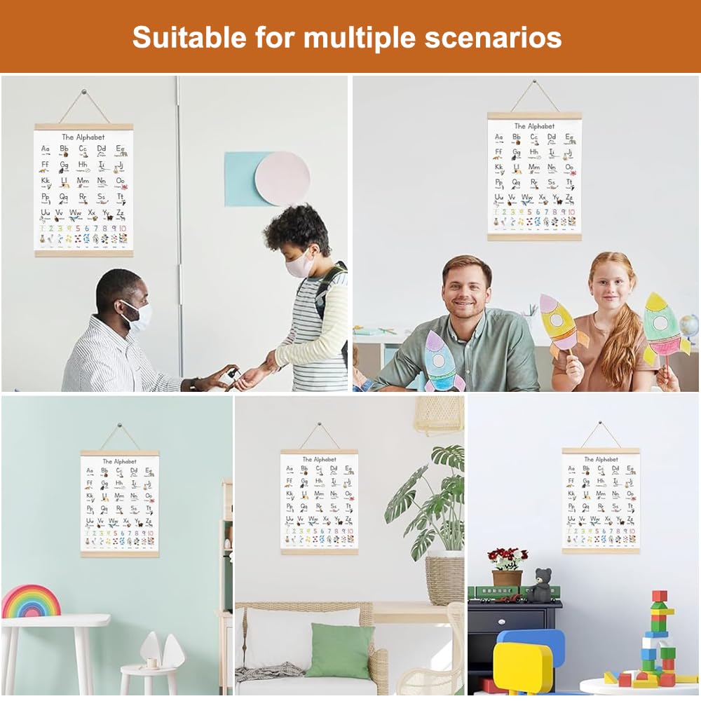 Affiche Alphabet Poster ABC Enfants Abecedaire Mural 40 x 30 cm pour Crèches Écoles Primaires