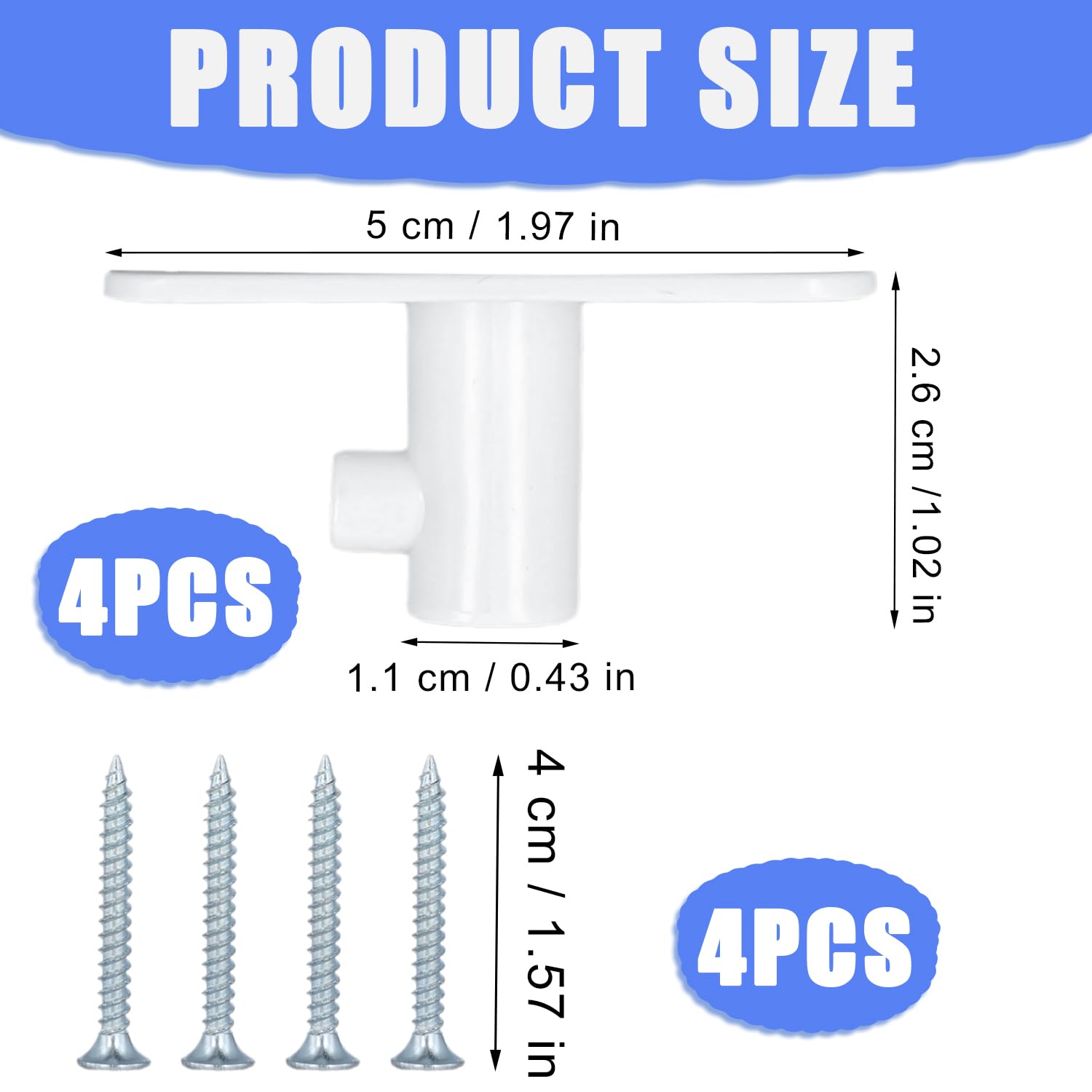 4pcs Stand Mixer Attachment Holder, White Mixer Attachments Organizer Universal Stand Mixer Mount Accessories Storage Tools Compatible with Flex Edge Beater, Flat Beater, with Screws