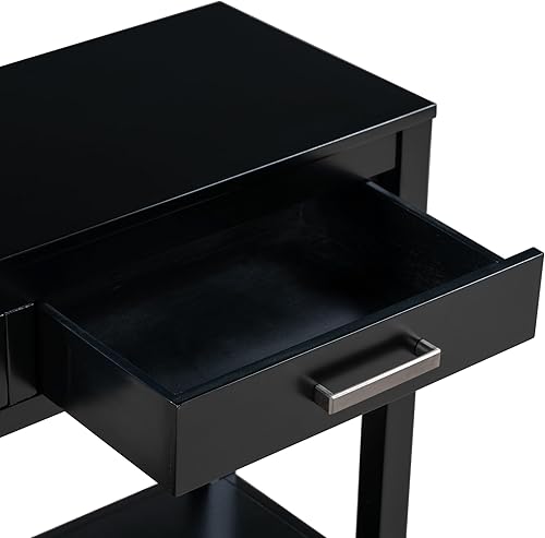 Miniatura 6 de Moderna mesa consola de 3 cajones con 1 estante, mesa auxiliar de madera maciza para pasillo, sala de estar, vestíbulo, pasillo, fácil de montar