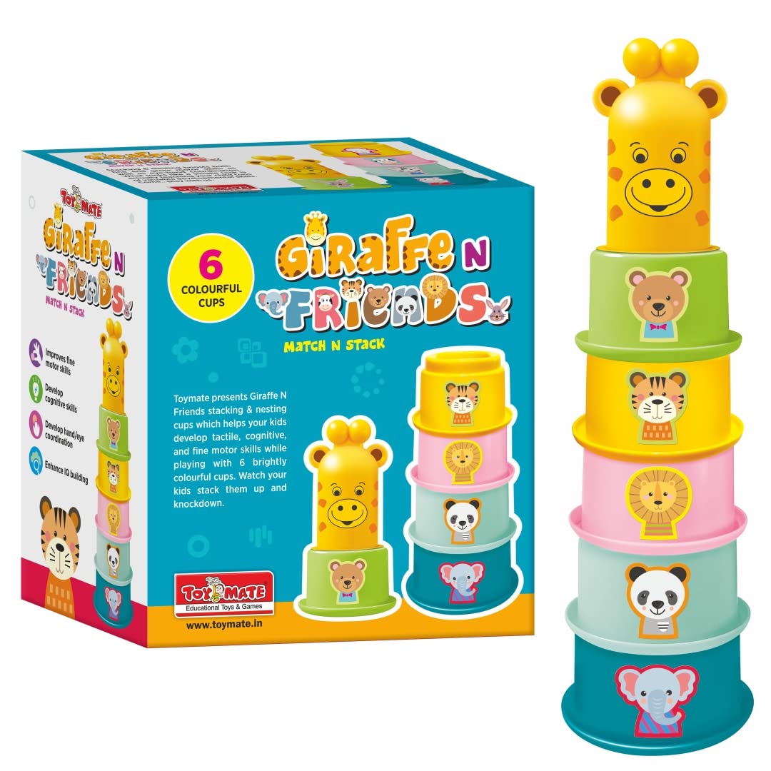toymate Giraffe N Friends Game for Toddler Kids - Stacking Cups with Shapes, Animals & Colors Recognition (B0B12VL5ZT) Amazon Price History, Amazon Price Tracker
