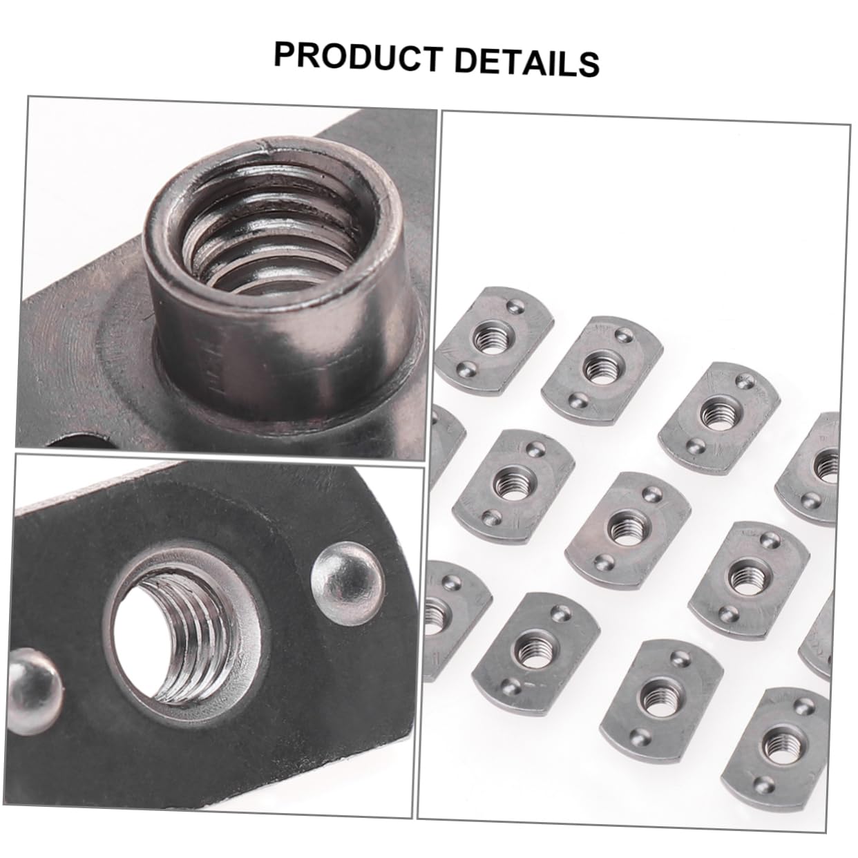 GARVALON Assorted Fastener Nuts 15pcs T-Nuts Pronged Tee Welded Insert Carbon Steel Strong and for All Projects
