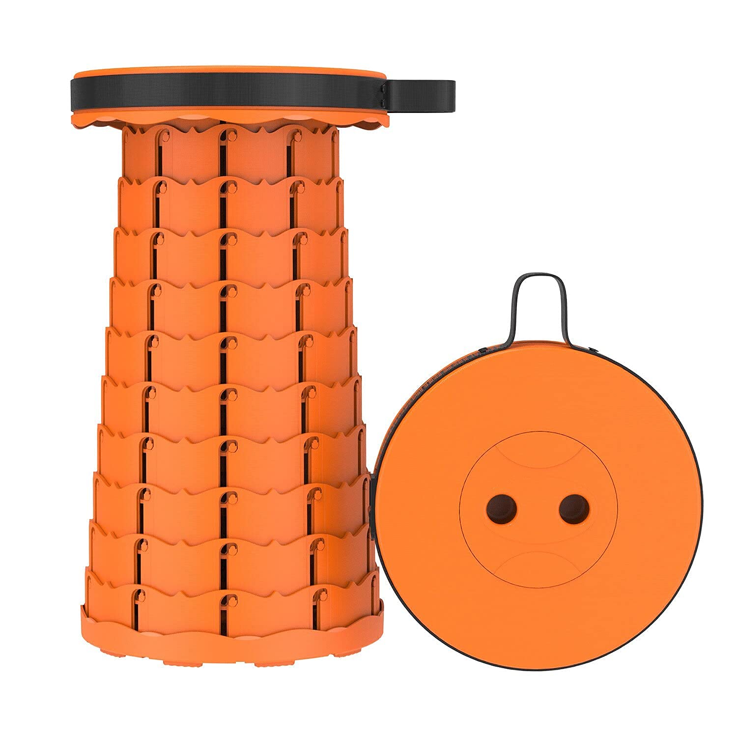 Przenośny plastikowy taboret teleskopowy z regulacją wysokości(Orange)