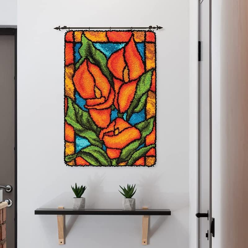 ROCKY&CHAO Latch Hook Kits for Adults Tulip Oil Painting 23.6X15.7Inch, DIY Latch Hook Rug Kit 60X40CM - Image 2