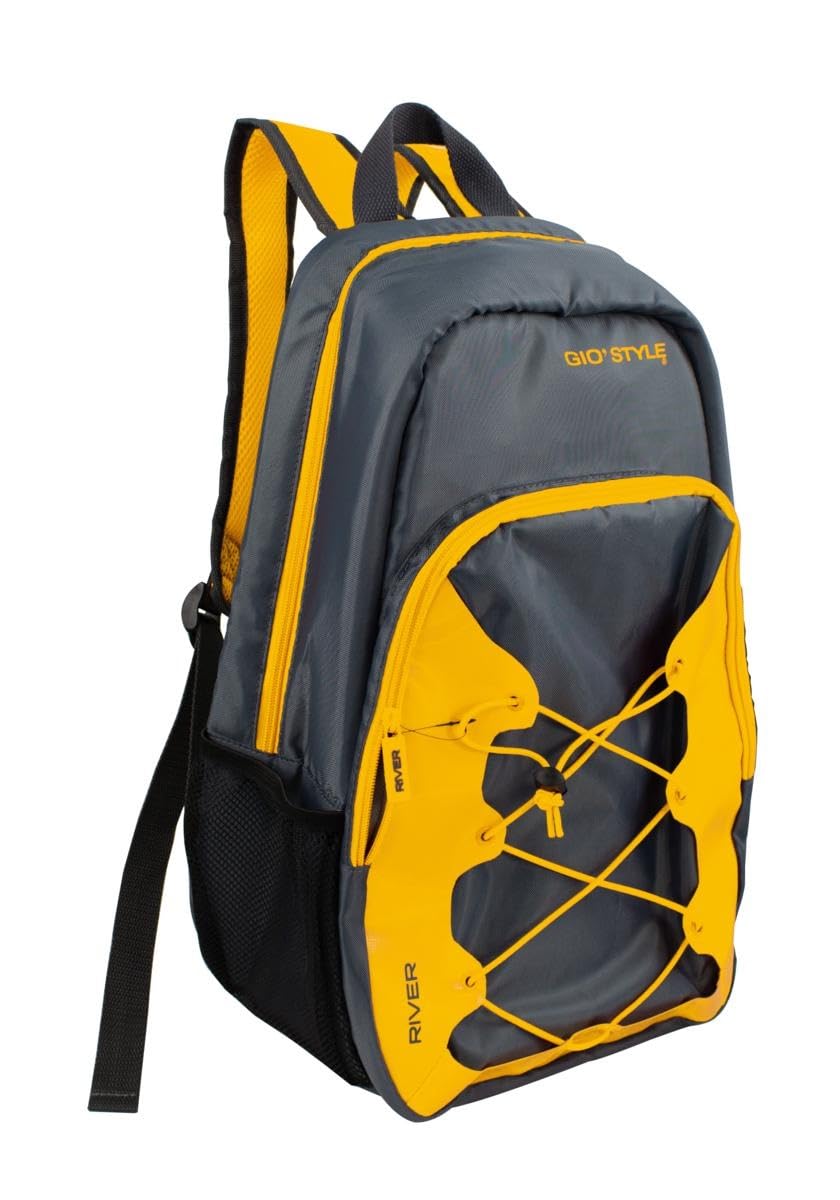 GIO'STYLE Zaino termico River | Giallo/Nero | Taglia M | Spallacci imbottiti | Due tasche in rete portaoggetti