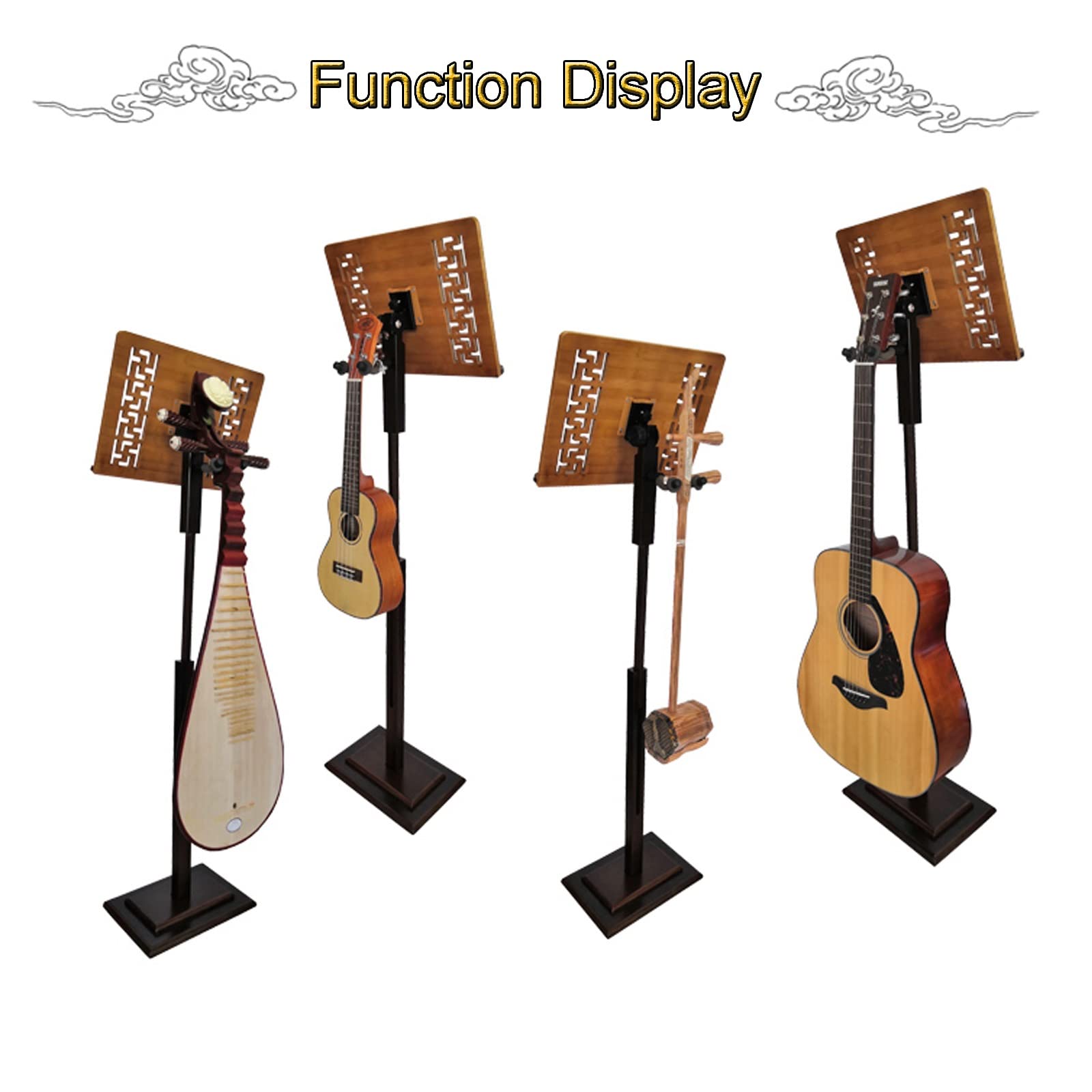 Atril con Soporte para teléfono y micrófono, Atril de Metal Plegable para partituras, Atril para Orquesta, se Puede Utilizar como Atril de Lectura y el Atril Tiene una Base Engrosada