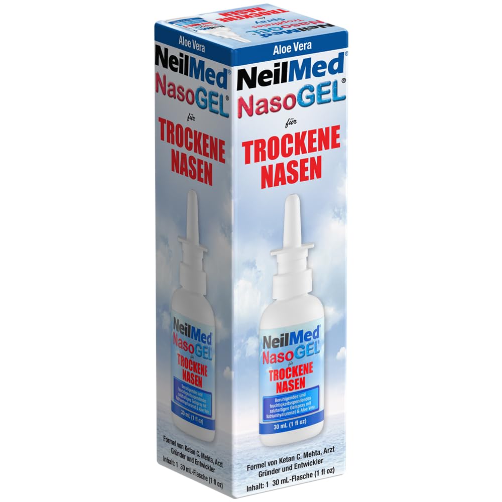 NeilMed NasoGel Spray  Feuchtigkeitsspendendes Nasenspray mit Aloe Vera &  Hyaluron gegen trockene Nase, Nasenpflege nach OP, fr Allergiker & ...