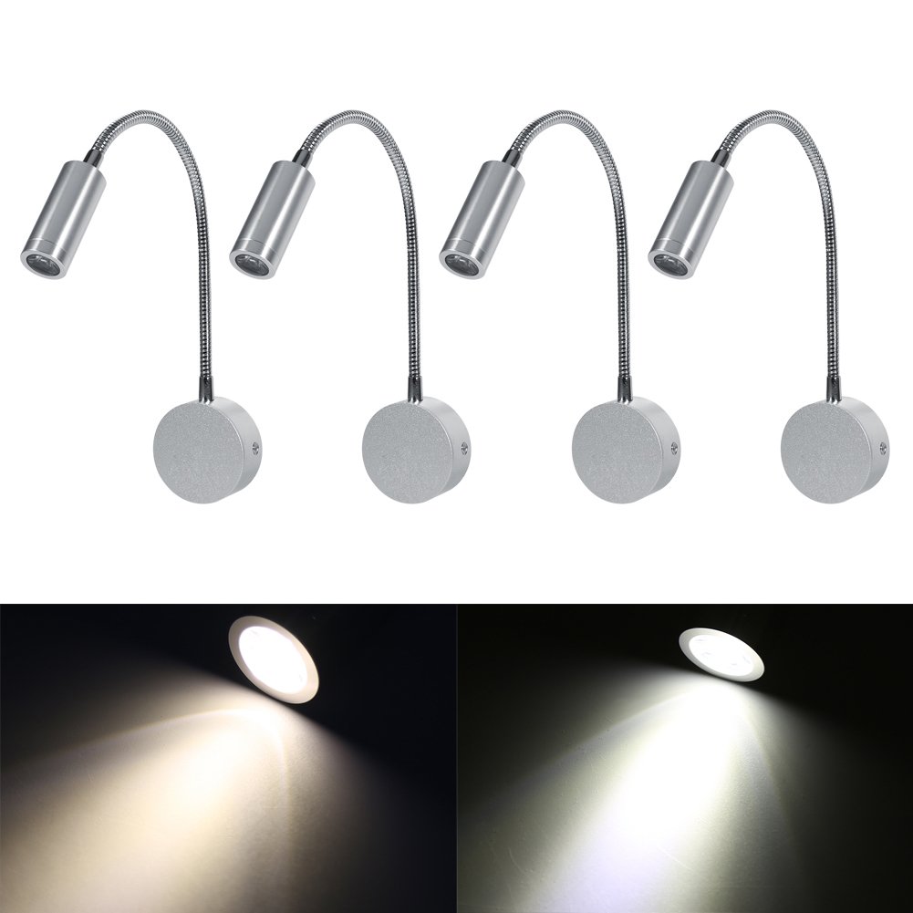 Tnfeeon 3W LED Wandlampe für Bett, warmweiß 3500K, ohne Schalter, für Leseecke im Schlafzimmer, 85-265V