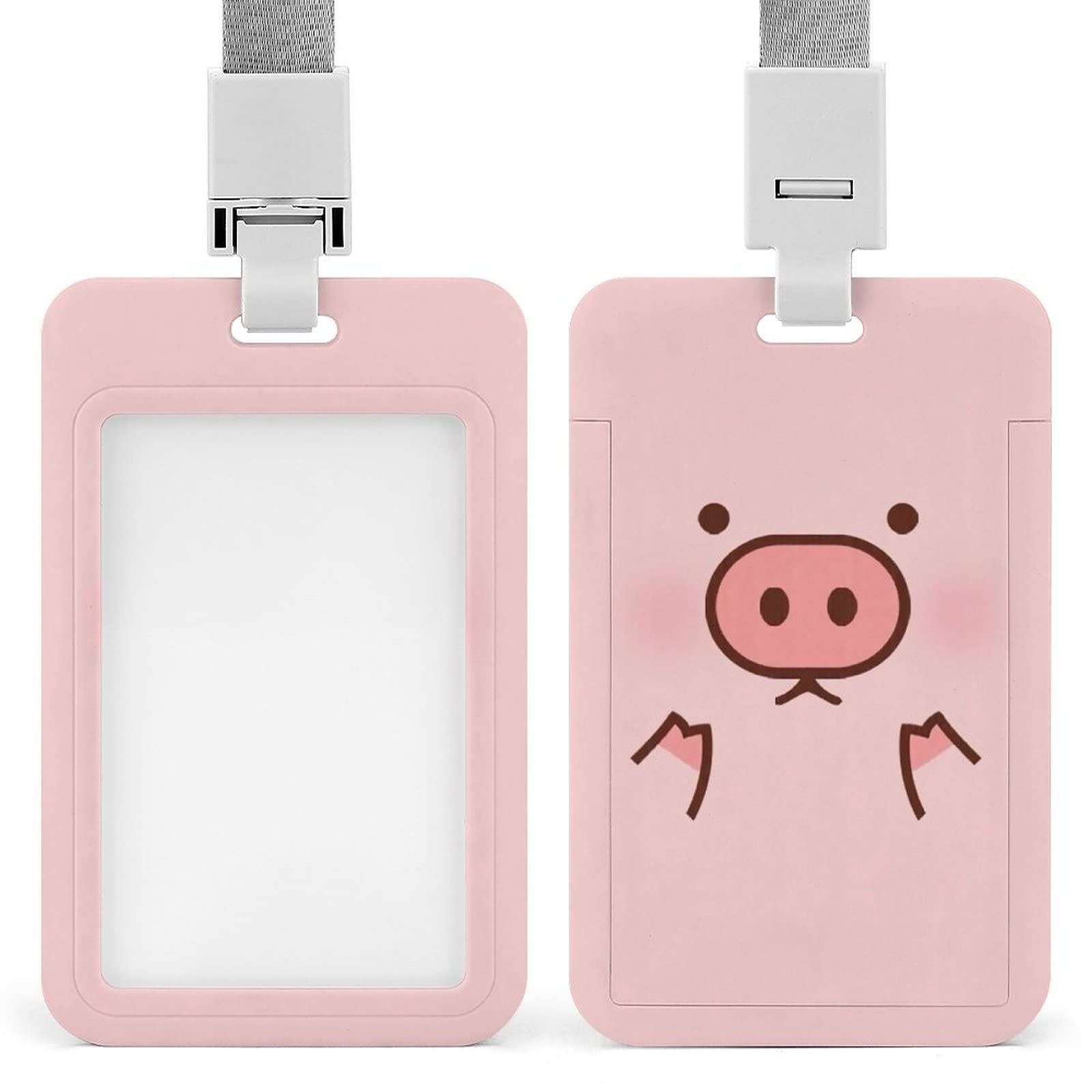Amazon.co.jp: IDカードホルダー 癒し系 かわいい 豚 ピンク 縦型 社員