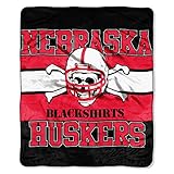 NCAA Nebraska Huskers Blackshirts 50x60 Label Design Royal Plush Raschel Throw Blanket Cornhuskers