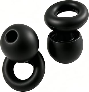 Ear Plugs for Noise Reduction–Super Soft, Reusable Hearing Protection in Flexible Silicone for Sleep, Noise Sensitivity & Flights-8 Ear Tips in XS/S/M/L–27dB Noise Cancelling–Black