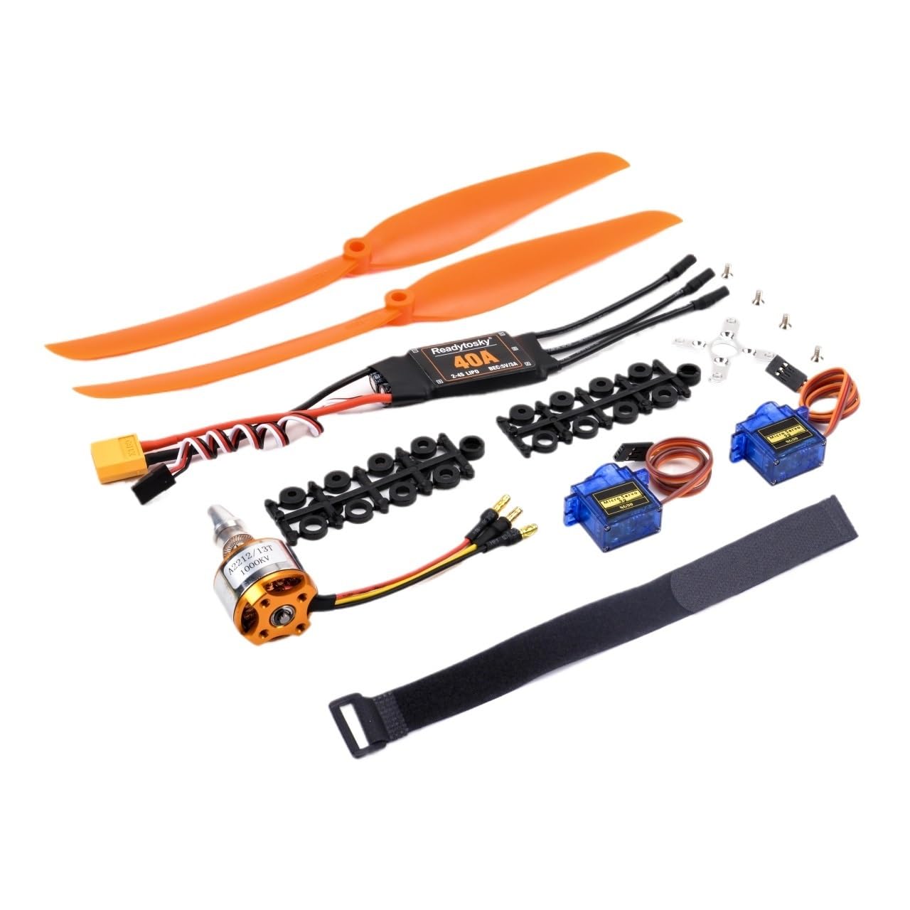 Toy Accessories A2212 2212 2200KV 1400KV 1000KV Brushless Motor 40A ESC SG90 9G Micro Servo for RC Fixed Wing Plane Helicopter(1000kv ESC XT60Set)