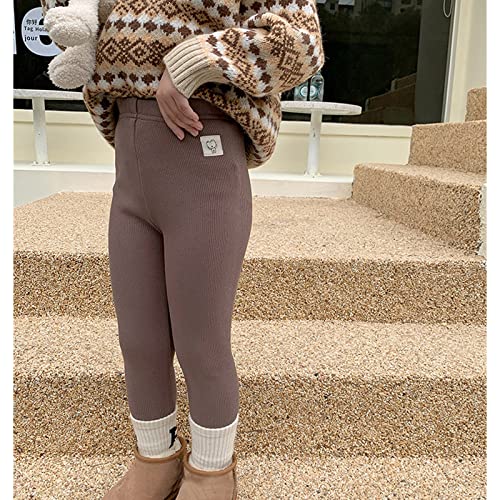 Girls Fleece Lined Leggings Kids Ribbed Knitted Warm Footless Tights Fall Winter Soft Cotton Pantyhose Stockings2