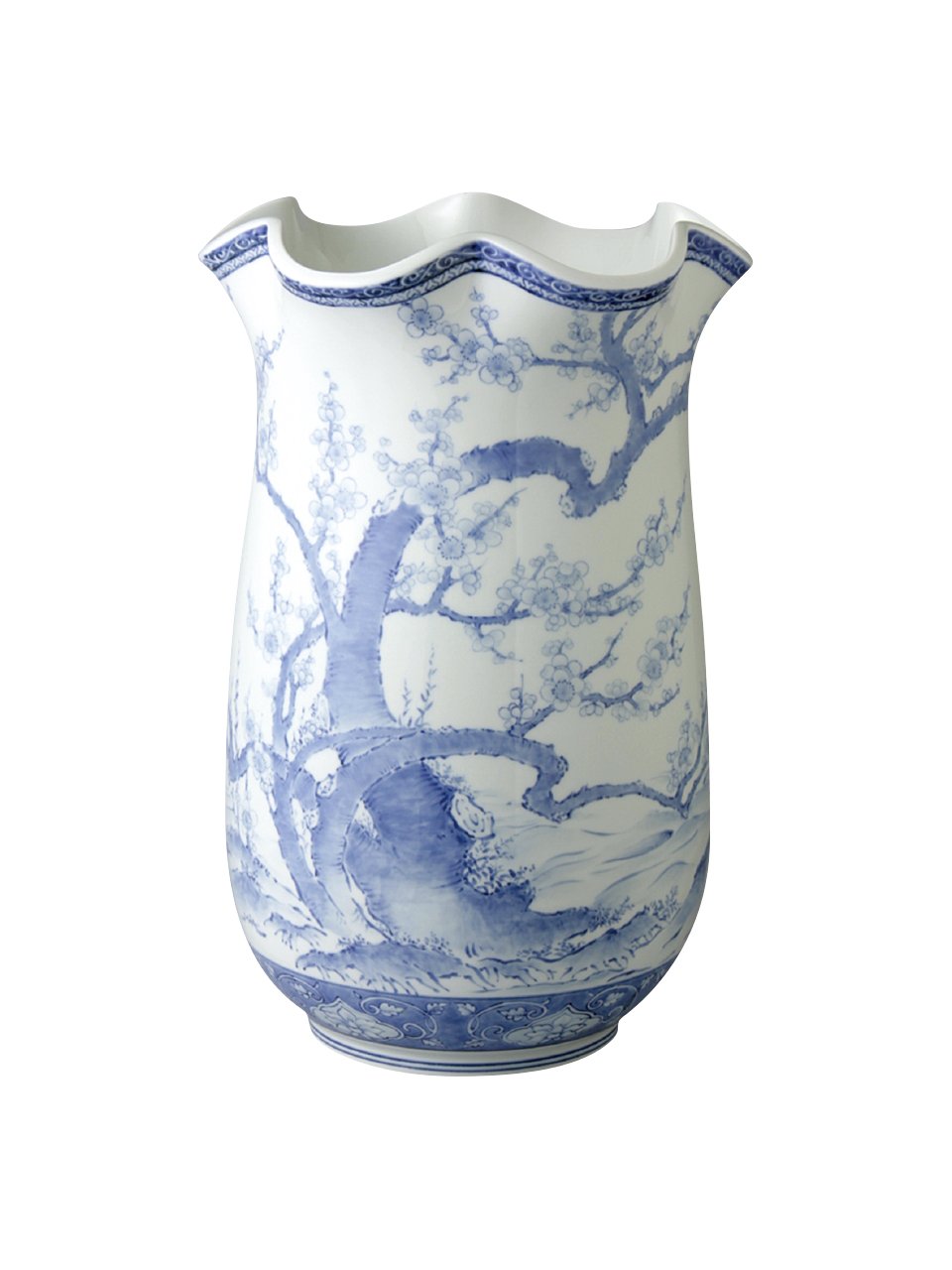 陶器の花瓶 とくり 木箱付き 高野窯 陶器花瓶『花と蝶』木箱付 高さ約24cm フラワーベース