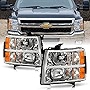 ACANII - For 2007-2013 Chevy Silverado1500 2500 3500 Crystal Headlights Headlamps Driver + Passenger Side
