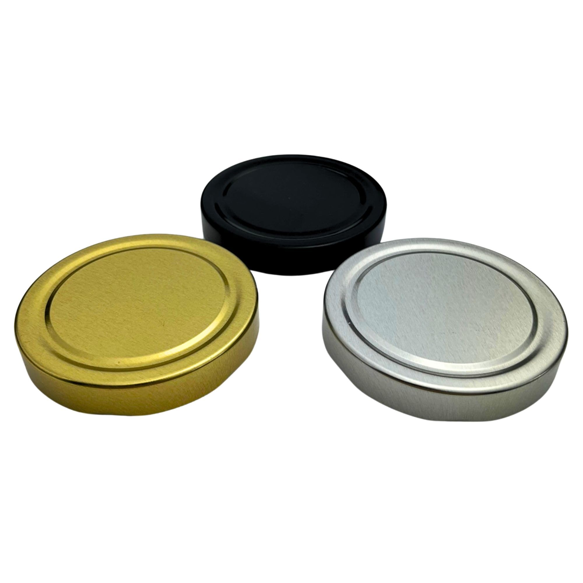 52x DEEP Twist Off Honigglas 500 g Rundglas Gläser für Honig Deckelfarbe Schwarz - glänzend