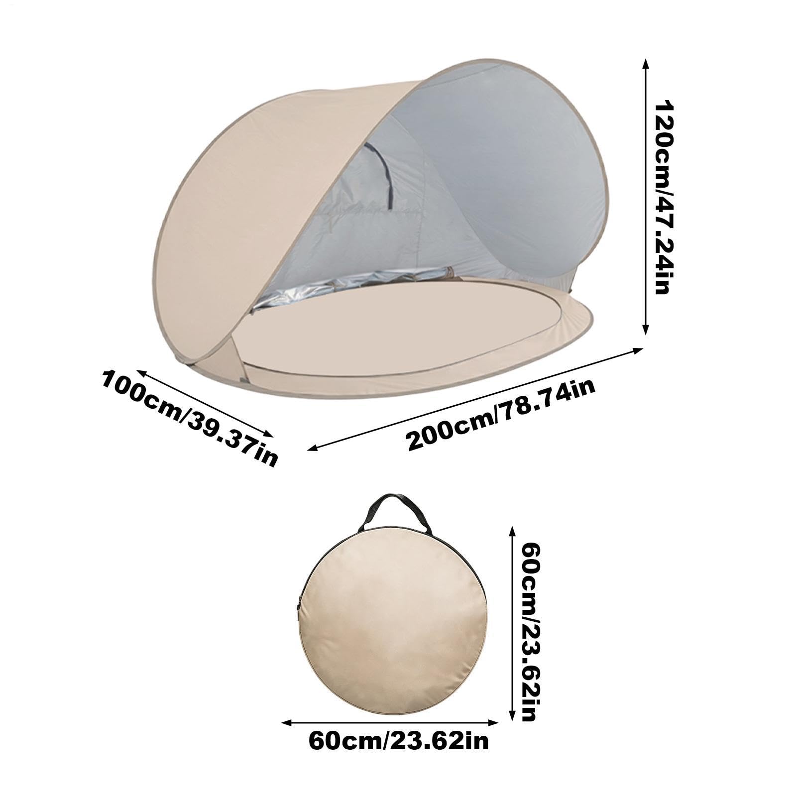 Tentes De Plage Portatives Auvent Extérieur Portable Avec Protection UV | Abri Solaire de Plage Pour 2 À 3 Personnes, Pique-Nique En Plein Air, Estival, Randonnée Avec Sac À Dos, Et La Pêche