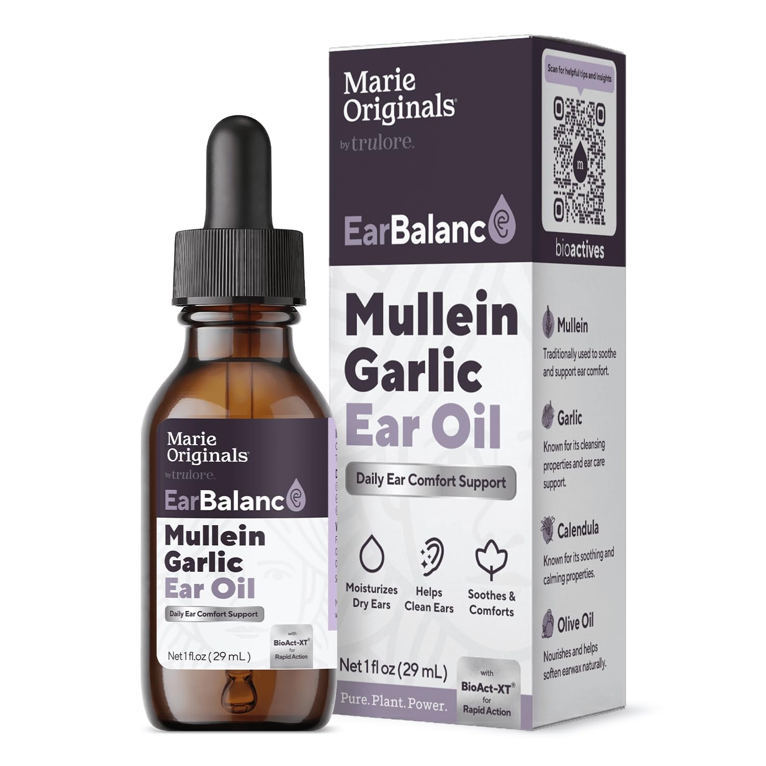 Marie Originals Mullein Garlic Ear Oil Drops for Earwax Care (1 Pack)