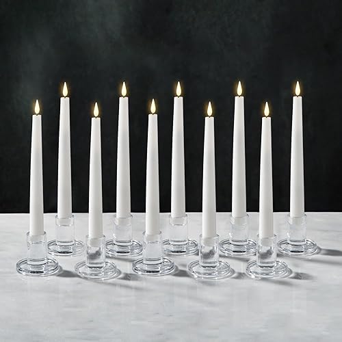Miniatura 1 de LampLust Portavelas transparentes para candelabros, paquete de 10, portavelas de vidrio de 2.5 pulgadas, se adapta a velas cónicas estándar,