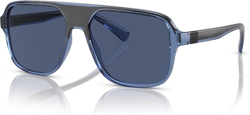 Dolce & Gabbana DG6134 Men's Sunglasses Transparent Blue/Black/Dark Blue 57