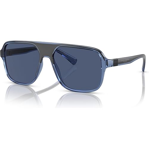 Dolce & Gabbana DG6134 Men's Sunglasses Transparent Blue/Black/Dark Blue 57