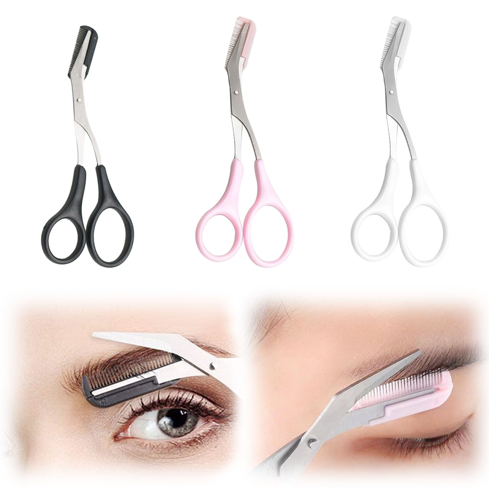 Amazon.co.jp: 眉用はさみ 眉毛ハサミ (3個セット) 眉カット クシ付き