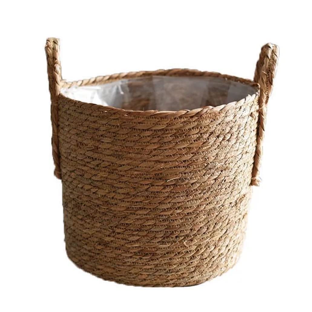Pastoralist Plant Baskets Indoor,35cm Planter Basket,Woven Seagrass Belly Basket For Storage Plant Pot Basket And Laundry, Picnic And Grocery Basket