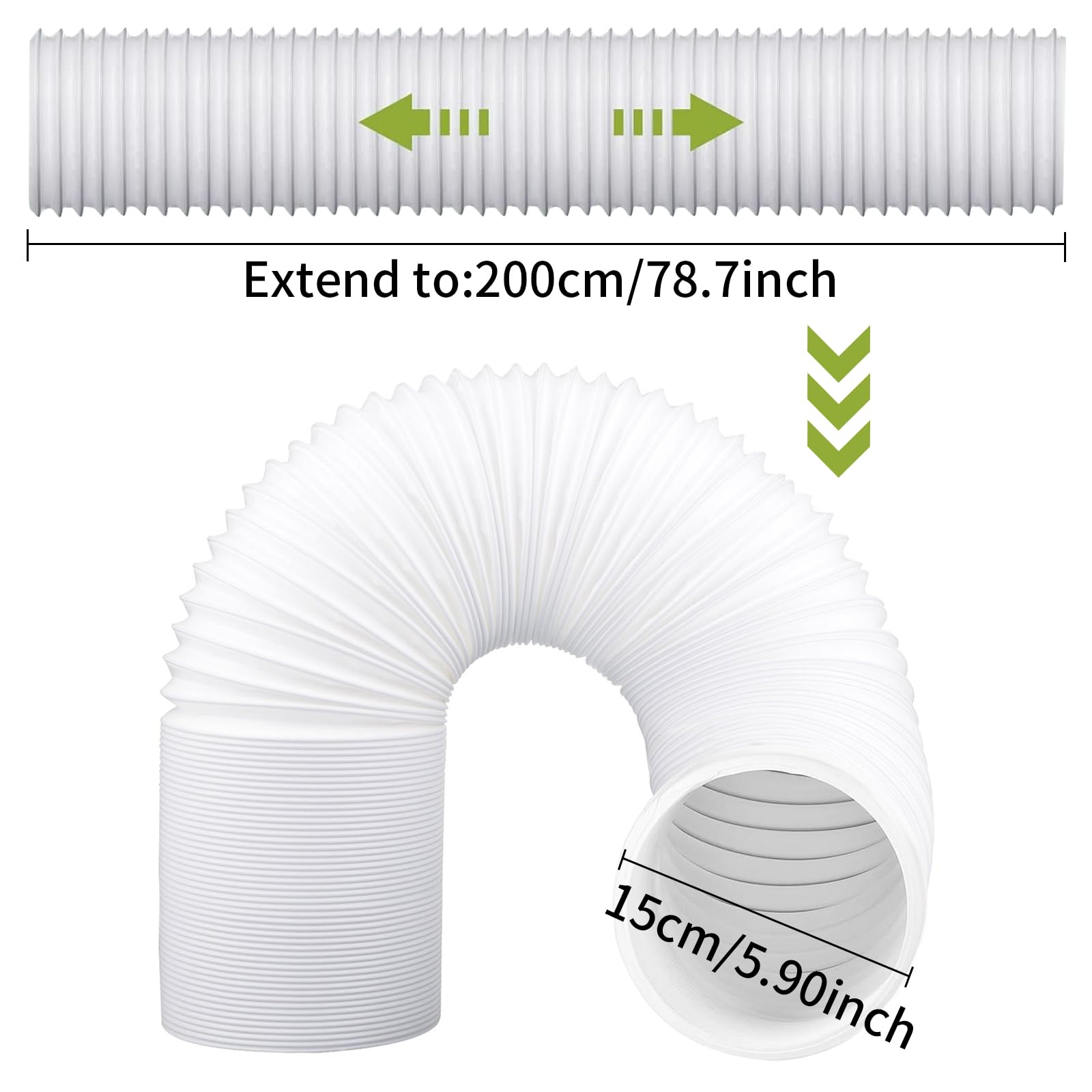 Flexibele ventilatieslang ongeïsoleerd - Zwart - 150mm