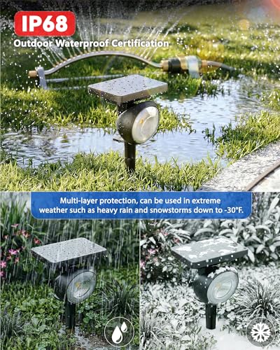 Image of Focusing Solar Spot Lights Outdoor Waterproof, RGB+3CCT Tree Uplights 8Pack | Multicolor Focused Lens Spotlight, Dusk-to-dawn Light, Stake or Wall Mounting for Yard Landscape Garden Path Halloween Decor