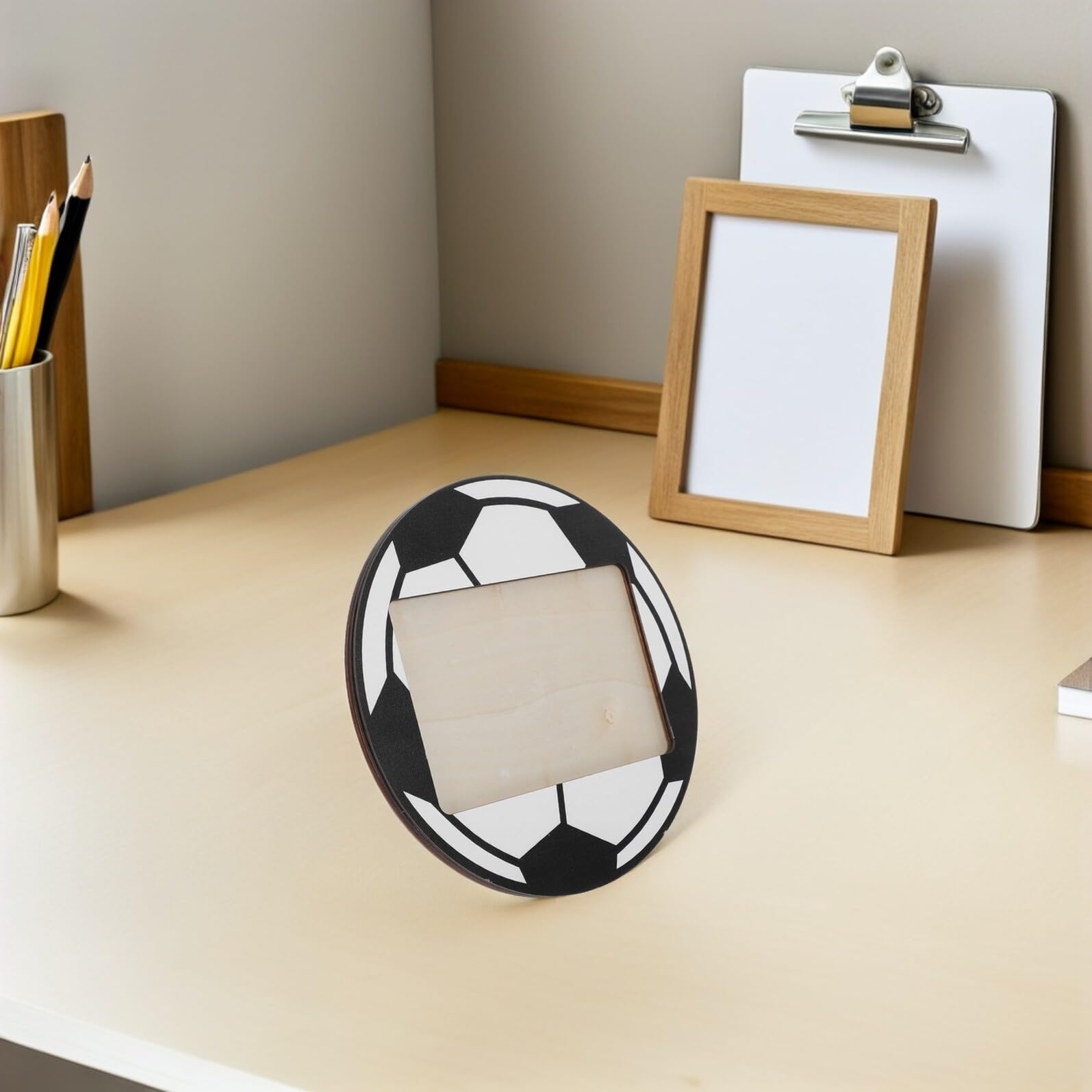 NUOBESTY 6 Piezas Marco de Fotos de Madera Negro para Escritorio y Mesa con Diseño Deportivo Único, Fácil de Limpiar y Mantenimiento Sencillo para Decoración de Fútbol