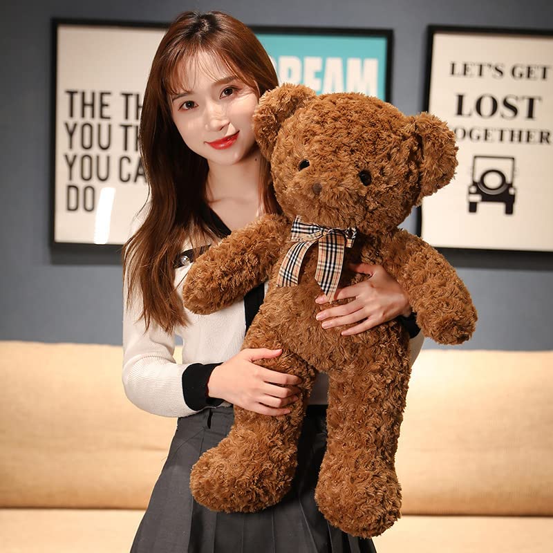 Schöne Teddybär Plüschtier Kinder besänftigen Puppe niedliche Fliege Bär Kissen Stofftier Puppe für Mädchen Geburtstagsgeschenk 80cm Weiß