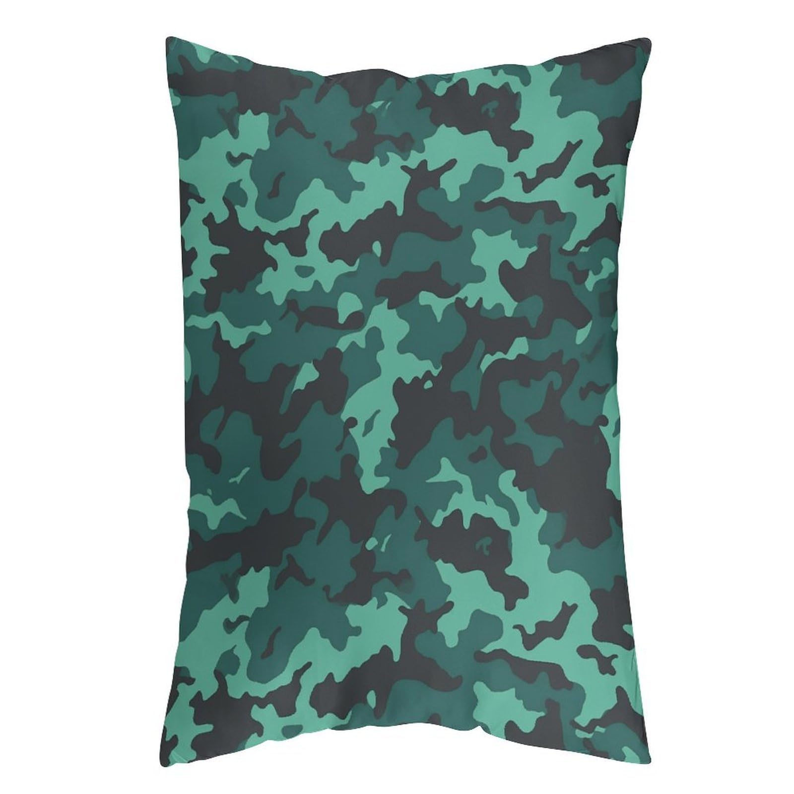 LDGSUPH Teal Camouflage Pillow Cases Soft Pillowcase with Invisible Zipper Wrinkle Resistant Pillow Covers Breathable Removable Pillow Protector for Bed Sofa Car 20"x30"