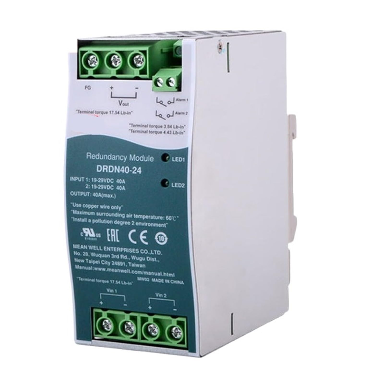 DRDN40-48 alimentation 40A rail DIN | Module redondance industriel 48V